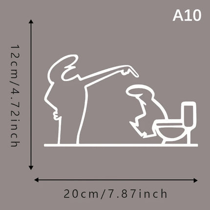1PC La Linea Minimalist Line Art Stickers Door Sticker Bedroom, Kitchen, Bathroom Sign Cartoon Character Design Home Decoration