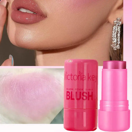 4pcs Original Jelly Blush Stick Milk Makeup Lasting Brightens Facial Cheek Stick Moisturizing Flash Lip Gloss Lip Gloss Face