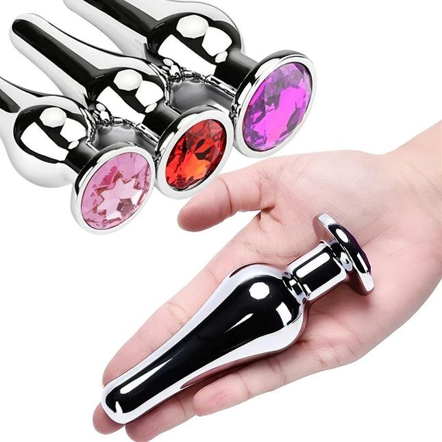 Tapered Anal Plug Anal Trainer Kit, Metal Jeweled, Fetish Jewelry Butt Plug Anal, Sex Toys Women Men Couples Lover