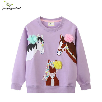 Jumping Meters 2-7T Fairy Tale Girls Sweatshirts For Autumn Spring Long Sleeve Baby Clothing Toddler Hooded Kids Shirts