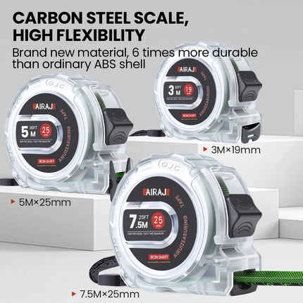 AIRAJ 3-5-7 Meter Fluorescent Tape Measure Precision Thickened  Scale Waterproof and Wear-Resistant Multipurpose Measuring Tool