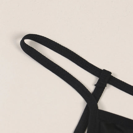 Men's Sexy Bow Decoration Thong Underwear with Fun Printed Breathable Soft Hollow Out Underwear