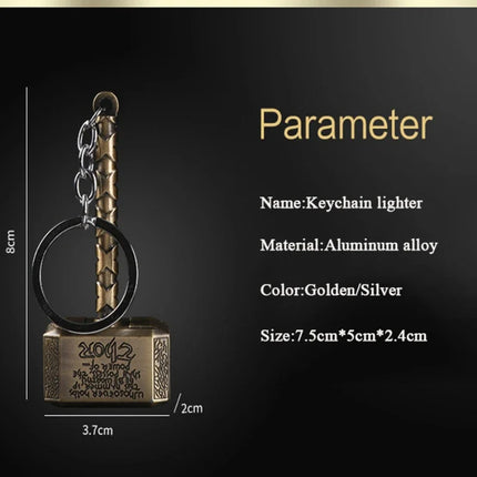 Creative Windproof USB Electric Rechargeable Lighter Thor Hammer Zinc Alloy Flameless Keychain Lighter Men's Smoking Gift