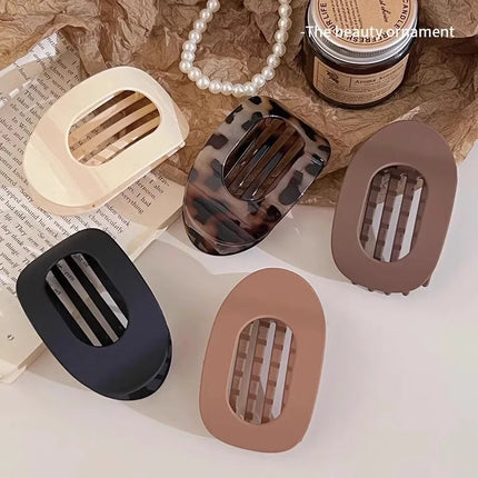 Vintage Solid Oval Teeth Hair Clip For Women Girl Long Hair Holder Hairpin Headband Back Head Hair Claw Fashion Hair Accessories