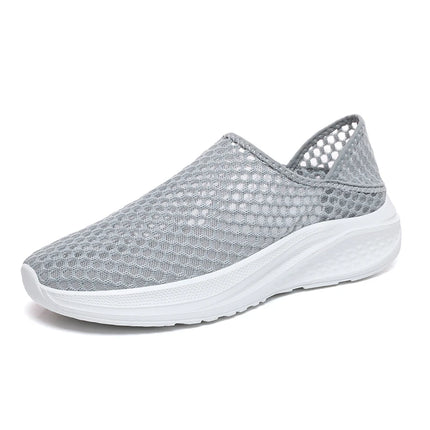 Oiaano Barefoot Man Grey Shoes Mesh Knit Slip On Ultra Light Breathable Soft Bottom Workout Casual Sports Shoes Outdoor Runing