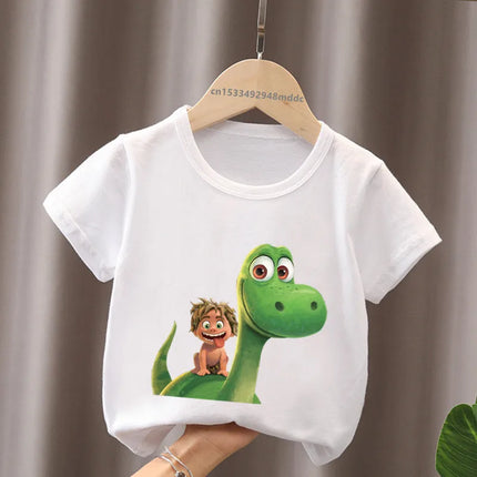 Hot Sale The Good Dinosaur Arlo Spot Print Funny Kids T-Shirts Girls Clothes Baby Boys Short Sleeve T-shirt Summer Children Tops