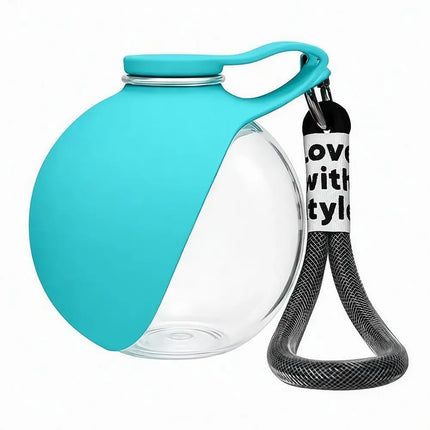 285ml Pet Drinking Silicone Bowl with Lanyard Removable Dog Feeding Bottle Leak-Proof Travel Bowl for Dogs on the Go