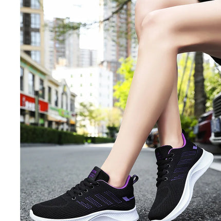 Litfun Women's Casual Sports Shoes Fashion Female Soft Bottom Sneakers Breathable Mesh Running Shoes Leisure Light Flats Shoes