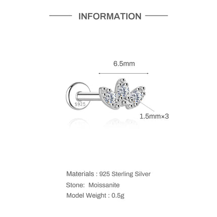 Aide Mini 2/3/4mm Moissanite Earring For Women 925 Sterling Silver Earring INS Trend Wedding Ear Studs Jewelry Brincos de Pratas