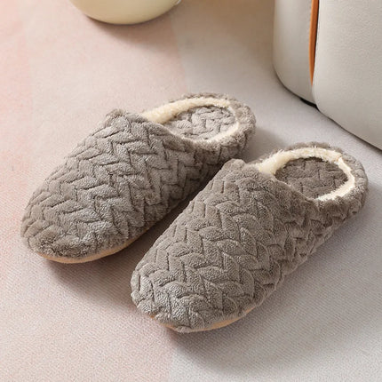 Women Indoor Slippers Warm Plush Home Slipper Autumn Winter Shoes Woman House Flat Floor Soft Silent Slides for Bedroom