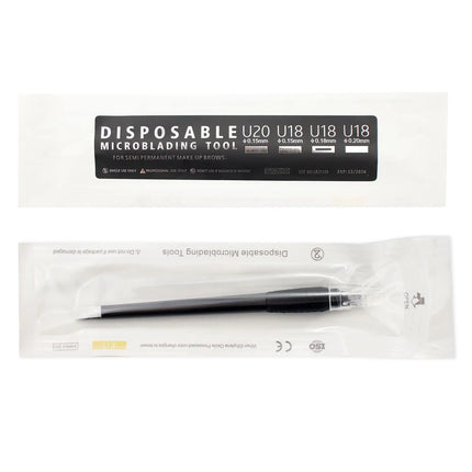 New 5/10/50PCS  Sterilized Permanent Makeup Eyebrow Tattoo Tools 0.15/0.18mm Disposable Microblading Pen with U Blades