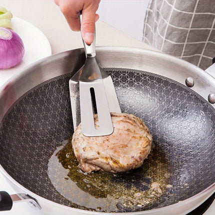 1/3pc Stainless Steel Spatula with Clamp Picnic BBQ Clip Tong Multifunctional Cooking Tool For Frying Fish Steak Kitchen Utensil
