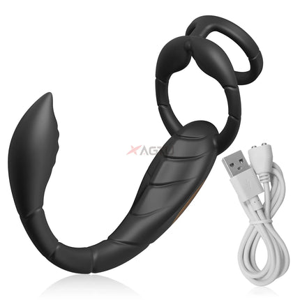 Penis Ring Cock Rings App Control Vibrator for Men Prostate Massager Dual Anal Vibrating Butt Plug  Anal Sex Toy for Men