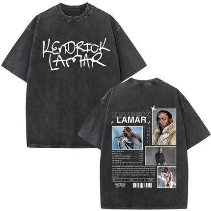Washed Vintage Rapper Kendrick Lamar Album Merch T-shirts Men's Clothing Hip Hop Retro Oversized T-shirt Fashion Trend Tee Shirt