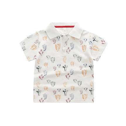 Summer Kids Polo Shirt Boys Short Sleeve Lapel Polos Clothes for Girls Cotton Print Breathable Kids Polo Shirt Children Tops