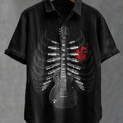 Men's polo shirt octopus print short-sleeved polo shirt summer fashion casual large size Hawaiian resort style printed top