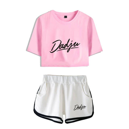 Fashion Youthful Rap Group PNL Print Two Piece Set Women Sexy Shorts+lovely T-shirt Cute Dew navel Sport Girl suits