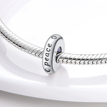 Inlaid Zircon Charm Beads 925 Sterling Silver Color Love Heart Snake Dangle Fit Original Bangle Bracelet Charms Pendant Jewelry