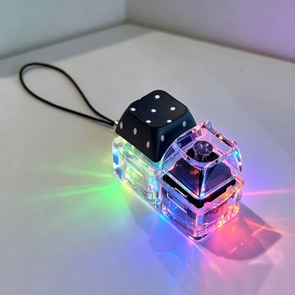 4-Key Polka Dot Keychain Pendant Fidget Stress Releasing Decompression Keychain Press Keyboard Button Keycap Bags Charm Pendant
