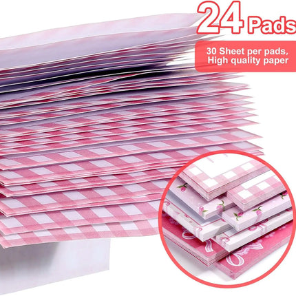 1pc Pink Bow Sticky Notes，Ins Style Self-Adhesive Tear-Off Notepad To Do List Stickers，Office School Memo Pad Reward Gift