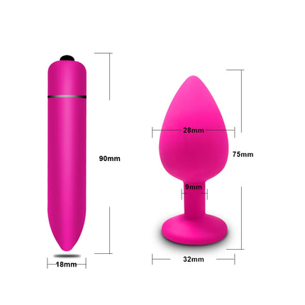 Soft Silicone Anal Plug Anal Toy Mini Bullet Vibrator Butt Plug Men Women Gay Couples Anal Prostate Stimulator Sex Toy for Adult