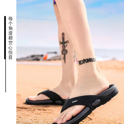 Massage Flip Flops for Men Summer Breathable Beach Shoes Sandals Men Luxury Flip Flops Breathable Plus Big Size Men Slippers 46