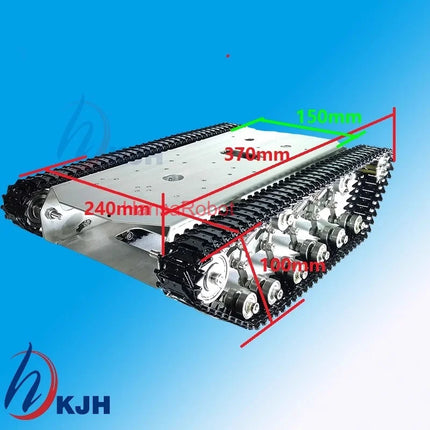 12KG Load Metal Suspension Shock Absorber 2WD Tank Chassis Tracked Robot Car Intelligent Stainless Steel Car with DC Motor