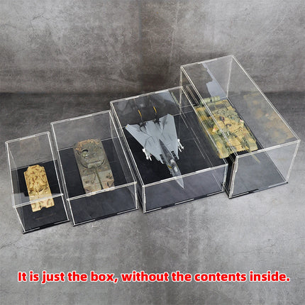 Black Base Mirror Assembled Tool Free Clear Acrylic Display Case Dust Cover Storage for Decorative Crafts L20-45 W20-60 H10-65cm