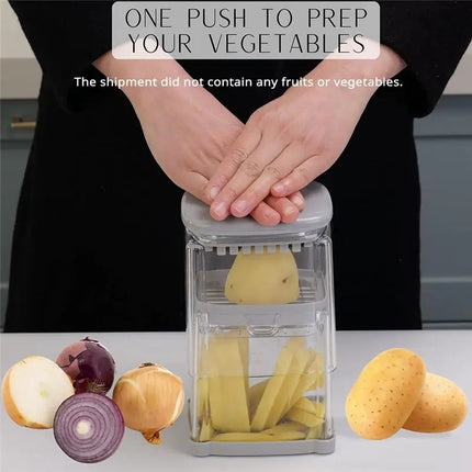 A02M-Onion Chopper Vegetable Choppers 4-Blade Veggie Dicer Fruit Slicer Wedge Cutter Potato French Fry Cutter