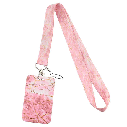 New Sakura Cherry Blossoms Flower lanyard card ID Badge Holder Keychain Pass Gym Mobile Kids Key Holder Key Rings Gift