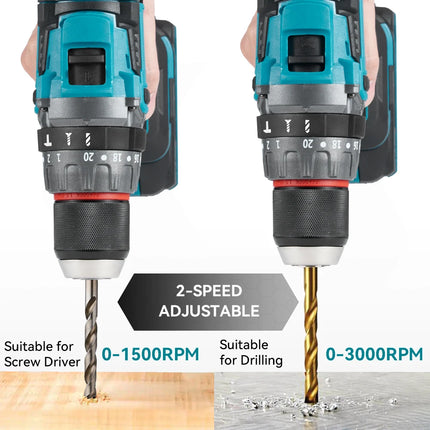 YOFIDRA 13MM 700N.m Brushless Electric Impact Drill 20+3 Torque  Cordless Screwdriver DIY Power Tool For Makita 18V Battery Pin