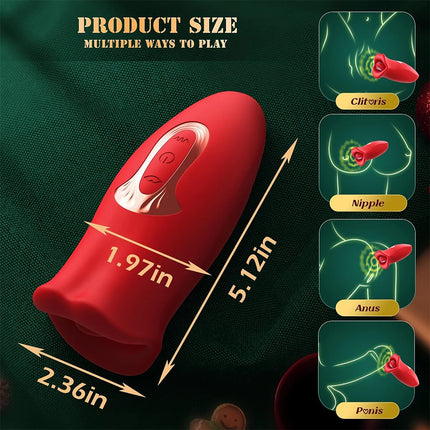 Electric Tongue Sucking Vibrator Automatic Masturbator Red Lips Massager Rechargeable Sex Toy Clitoral Vibrator for Women