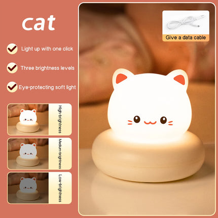 Cute Cartoon LED Night Light with Multi Level Dimming Touch Control Baby Bedside Lamp Essential for Nursery Room Decoration