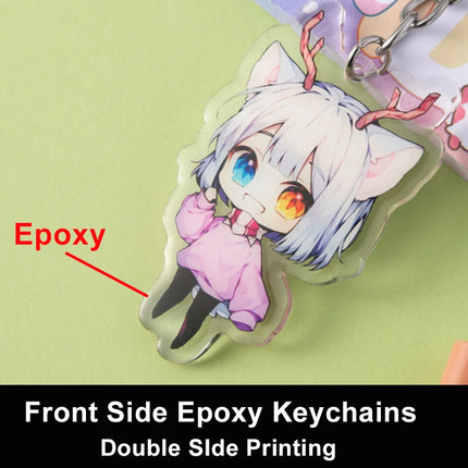 Custom Keychains Cartoon Llavero Key Chain Photo Customized Anime Charms Hologram Clear Acrylic Personalized Designer Keychains