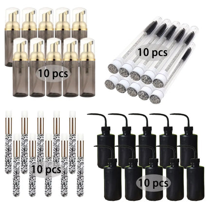40Pcs/Set Grafting Eyelash Cleaning Set 60ML Empty Foam Pump Bottle Eyelash Makeup Bottle Shampoo Soap Dispenser Skin Care Tool