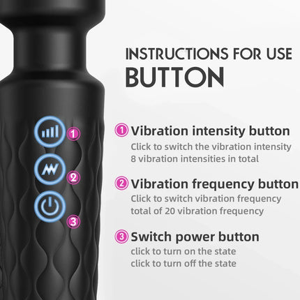 Adult Sex Toy Vibrator Wand for Women Clitoral Nipple Stimulator with 8 Speed 20 Vibration Modes Female G Spot Masturbation Wand