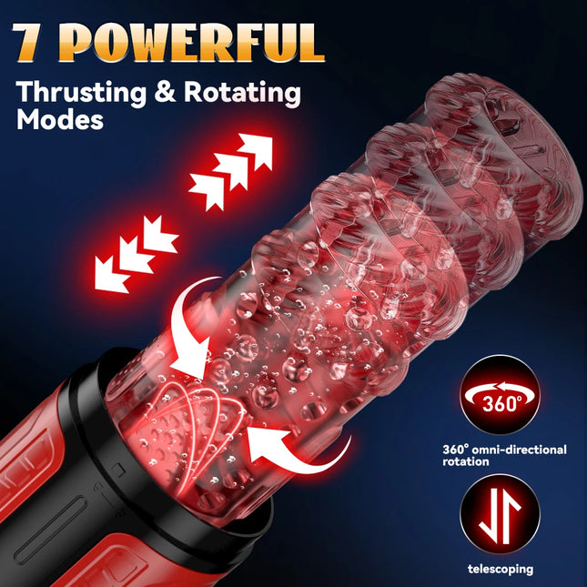 Automatic Male Masturbator Telescopic Rotation Men Masturbation Cup LCD Digital Simulation Blowjob Masturbator Sex Toy for Men