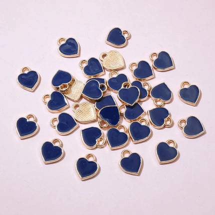50pcs Red Small Cute Heart Charms Pendant 6x8mm Alloy Metal DIY Jewelry Making Accessories for Earrings Bracelet Necklace
