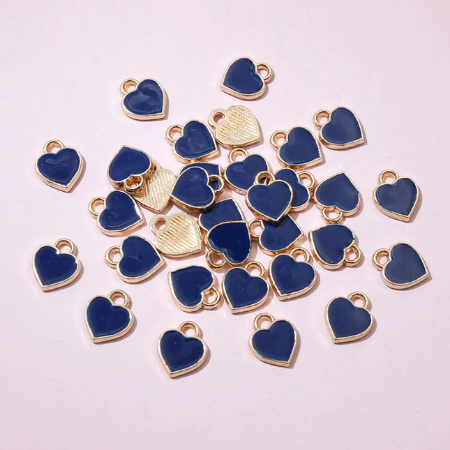50pcs Red Small Cute Heart Charms Pendant 6x8mm Alloy Metal DIY Jewelry Making Accessories for Earrings Bracelet Necklace