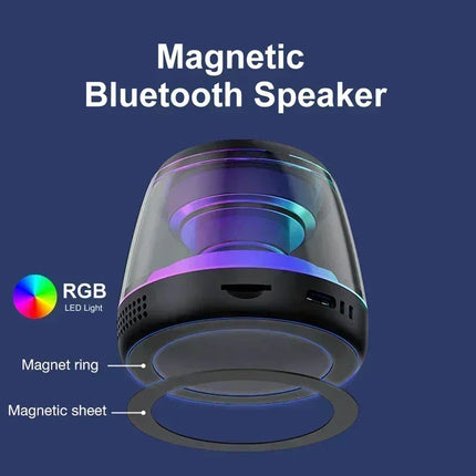 M2 Magnetic Bluetooth Speaker RGB Mini Portable Speaker Magnetic Phone Holder Ring Wireless Sound Box Bluetooth Speaker Tower