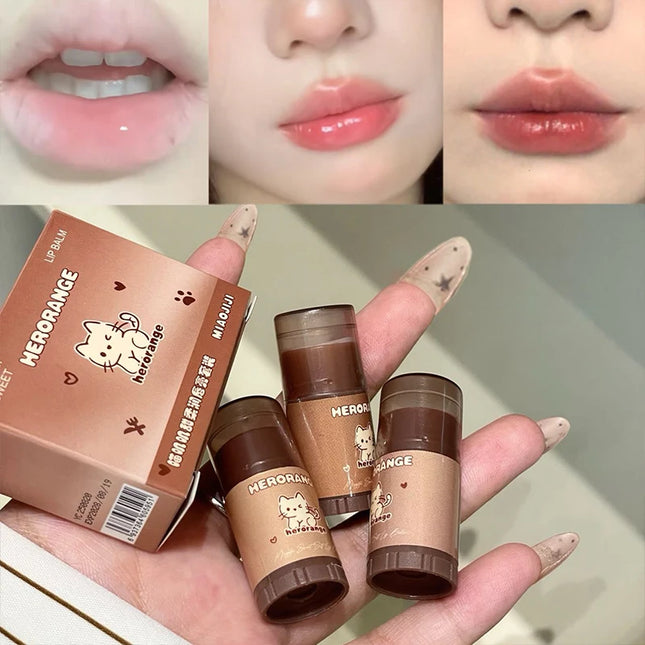 Herorange Portable Tinted Lip Balm 3-Piece Set Moisturizing and Nourishing Anti-Lip Lines Fall/Winter Anti-Dryness Touch-Up Lipstick Multiple Colors Available Long-Lasting Color Essential for Students Daily Use
