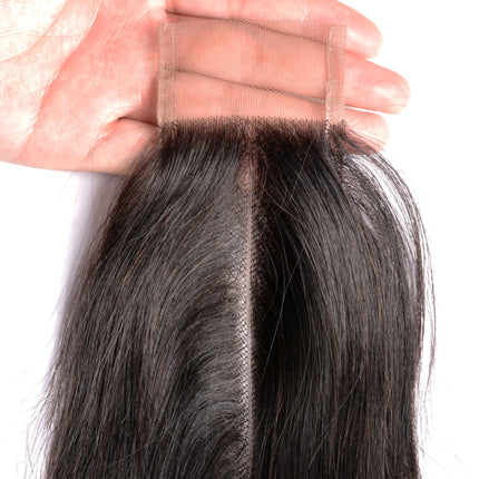 PerisModa Body Wave Lace Closure 2x6 Transparent Lace Swiss Lace Natural Color Human Hair With Pre Plucked