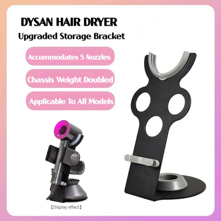 Hair Dryer Holder Stand - Upgraded Black Stand Stores 5 Attachments Attachments Counter Storage Rack for Dyson