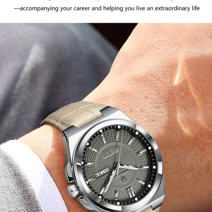 POEDAGAR High Quality Fashion Men's Wristwatch Waterproof Luminous Date Week Business Quartz Men's Watches Leather Men Watch Reloj