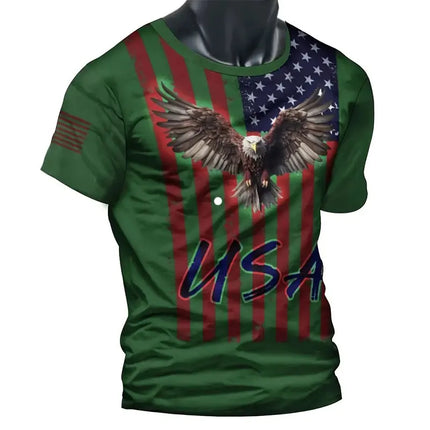 Summer New Men's T-shirt Sniper Printed Short-sleeved Top Men's Fitness Breathable Short-sleeved Street Fighting People Clothing