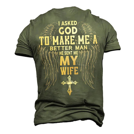 Men's Unisex T shirt Tee Graphic Letter Templar Cross Crew Neck Black Army Green Navy Blue 3D Print Outdoor Street Short Sleeve