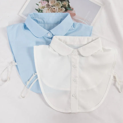 Women's Spring Fall Cotton White Vertical Small Lapel Versatile Shirt Jumper Fashion Fake Collars Clothing Accessories