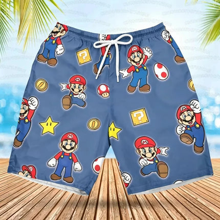 Summer Quick-Drying Beach Shorts Yoshi Mario Printed Swimming Pools Gyms and Outdoor Sport Shorts for Beach