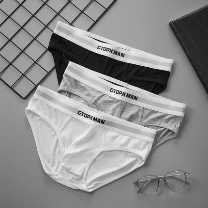 3Pack Summer Single Layer Mens Underwear Low Rise Briefs for Men Elastic Comfort Fit Underpanties Ropa Interior Hombre