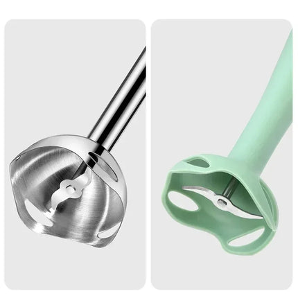 5-in-1 Electric Hand Mixer Multifunctional Kitchen Gadget for Egg Whisking Vegetable Chopping Blending Stainless Steel